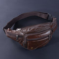 Men's Leather Multifunctional Casual Outdoor Large-capacity Diagonal Waist Bag