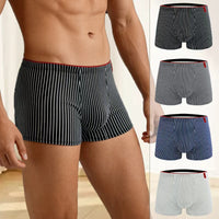 Striped Antibacterial Breathable Mid Rise Plus Size Mens Underwear