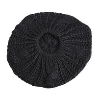 Women's Lady Beret Braided Baggy Beanie Crochet Warm Winter Hat Ski  Wool Knitted