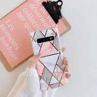 Electroplated mosaic marbled case