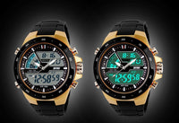 Dual display waterproof watch