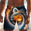 Mens Casual Ocean-print Swim Shorts