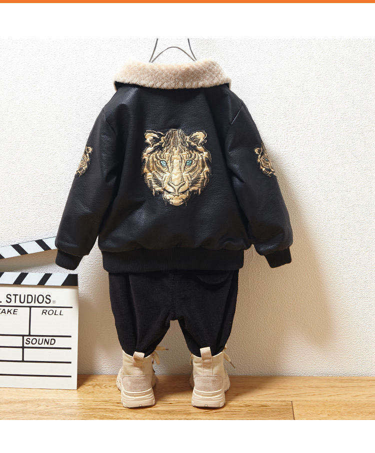 Fashion Children's Long-sleeved Plus Velvet Jacket