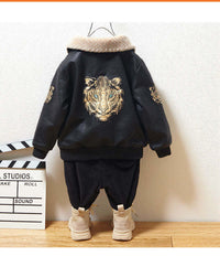 Fashion Children's Long-sleeved Plus Velvet Jacket