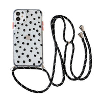 Wave point diagonal lanyard mobile phone soft case