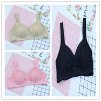 New Bra Cotton Bowl Thin Vest Style Middle-Aged And Elderly Adjustable Large Size Vest Style Big Cup Underwear Without Steel Ring