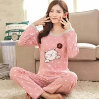 Long sleeve pajamas for women in autumn and winter can be