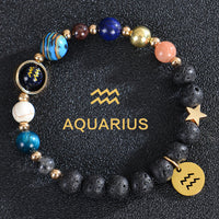 Engraved Womens Constellation Volcanic Stone Bracelet