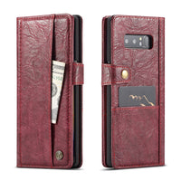 Samsung Note8 crack retro simulation leather flip wallet card Samsung note9 protective cover