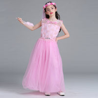 Back Hollow Children Petal Long Wedding Dress