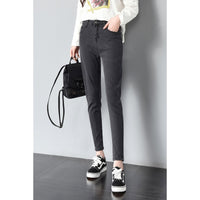 Black slim high waist cropped pants