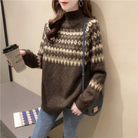 Women's Contrast Wool Sweater Outerwear Sweater