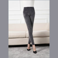 Women's Outer Wear Fleece Stretch Leggings With Small Feet