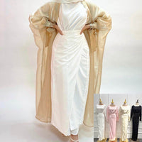 Soft Waist European And American Dubai Satin Dress