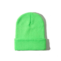 Pure color warm knitted hat