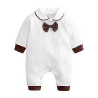 Jacquard cotton gentleman romper