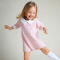 Short sleeve knitted solid color fart romper