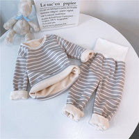 Children's Velvet Seamless High Waist Navel Warmer Suit