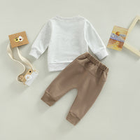 Infant And Toddler Alphabet Animal Print Long Sleeve Sweater Casual Leggings