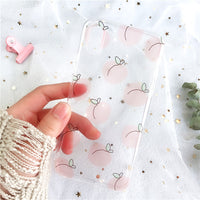 Peach transparent mobile phone case