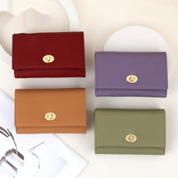 Luxury Leather Influencer-Style Womens Wallet With A Lock Closure