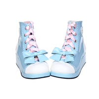 Bow princess shoes high top platform shoes