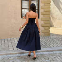 Women's Fitted-waist A-line Midi Dress