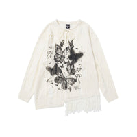 Retro Hot Girl Ripped Design Knitted Pullover Sweater