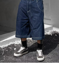 Mens Loose-Fit Summer Denim Shorts In The American West Coast Style
