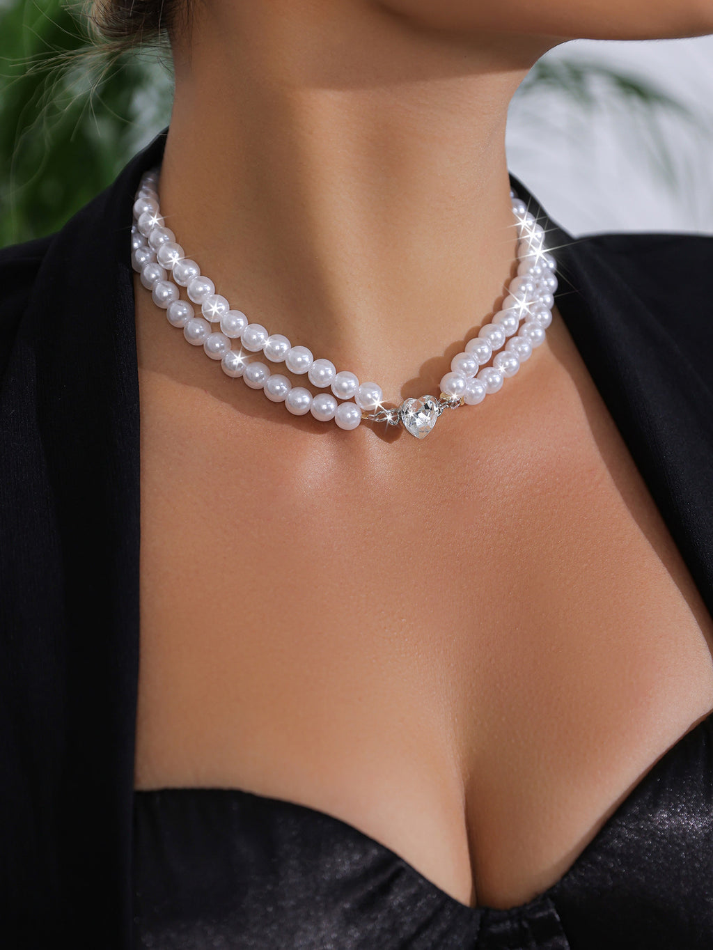 Elegant Retro Exaggerated Pearl Geometric Necklace