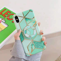 Galvanized marble mobile phone case