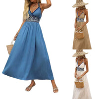 Fashionable Geometric Jacquard Holiday Womens Dress