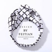 Fabric cross-knotted bow chiffon floral headband