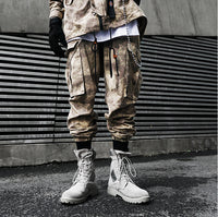 Loose straight camouflage dead fly beam pants men's tide brand performance wind casual pants hip hop overalls