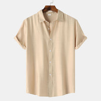 Teenagers Solid Color Short-sleeved Lapel Shirt Top