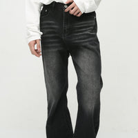 Loose Worn Looking Washed-out Slightly Flared Jeans Men