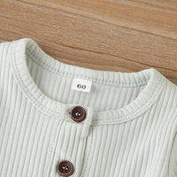 Summer short sleeve baby solid color jumpsuit