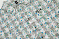 Full Printed Floral Plaid Loose Shirt For Men