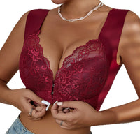 Front Button Underwear Lace Edge Push Up Small Size Large Wide Shoulder Strap Comfortable Bra