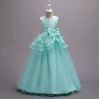 Girls flower long princess dress