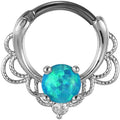Stainless Steel Opal Nose Ring