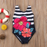 Flower Print 1pc Swimsuit