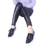 Imitation leather warm pants