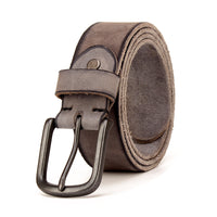 Men's leather pin buckle belt