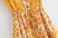 Holiday series orange flower sling jumpsuit