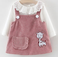 Two-piece embroidered fleece skirt