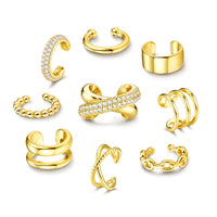 Electroplated Zircon Ear Cuff Set For Women