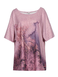 Loose Casual Print Round Neck T-shirt For Women
