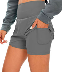 European And American Fitness Simple Casual Pants High Waist Pocket Anti-exposure Bottoming Yoga Shorts