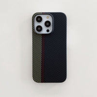 Runway Striped Hard Shell Tide Half Pack Carbon Fiber Phone Shell